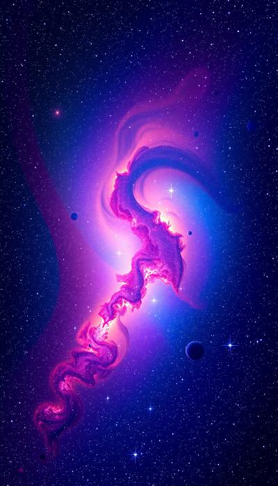 Vibrant galaxy with swirling colorful nebulae and countless stars, cosmic dust clouds, deep space photography