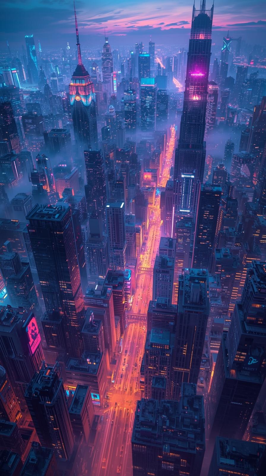 Purple City Skyscraper