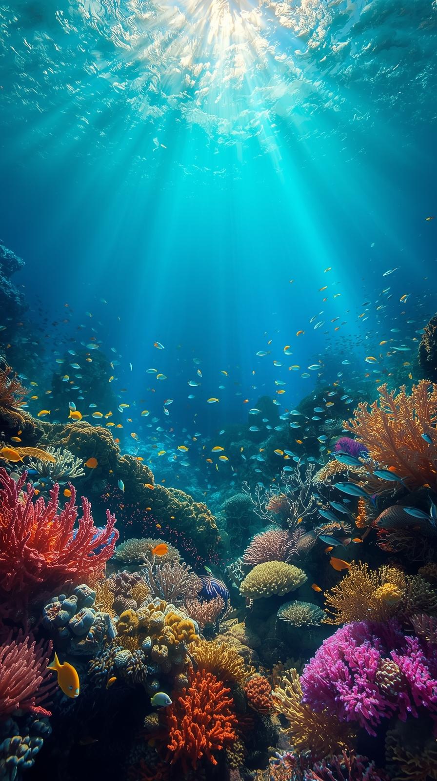 Cyan Blue Coral Reef