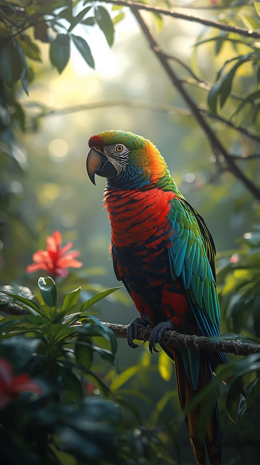 Beautiful Parrot In Nature Wallpaper