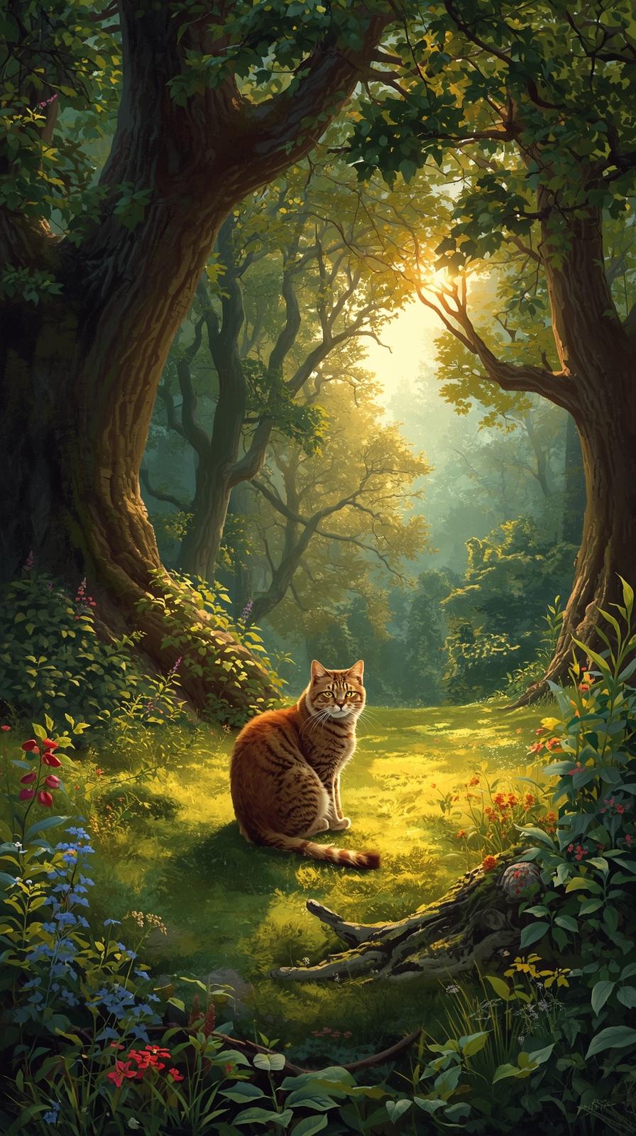 Cat In Nature Wallpaper
