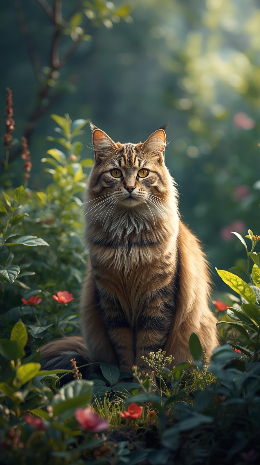 Cat In Nature Wallpaper