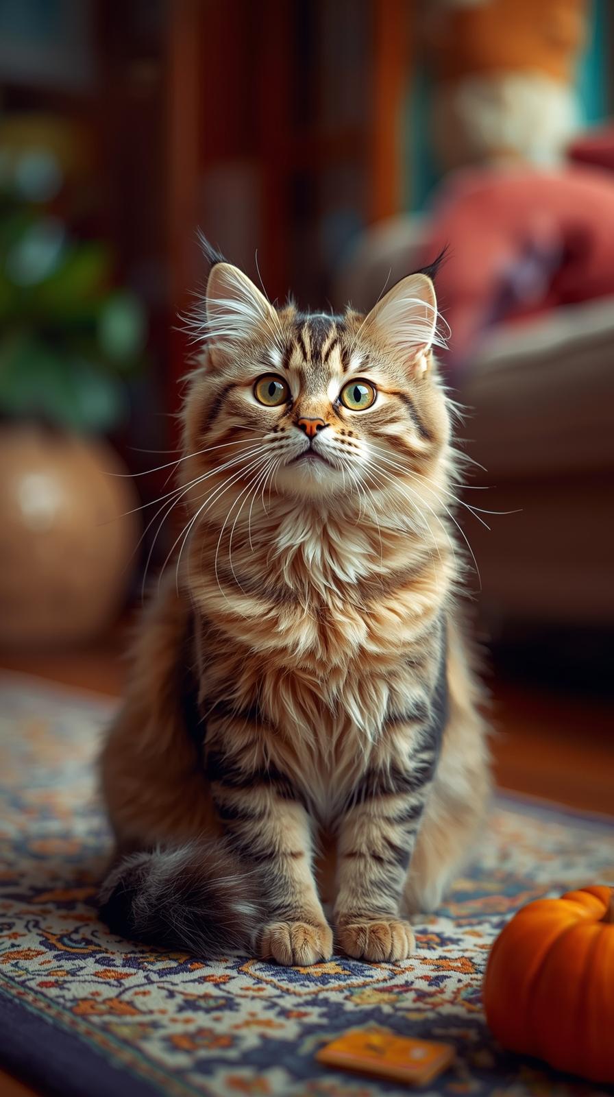 Cute Cat In House Wallpaper