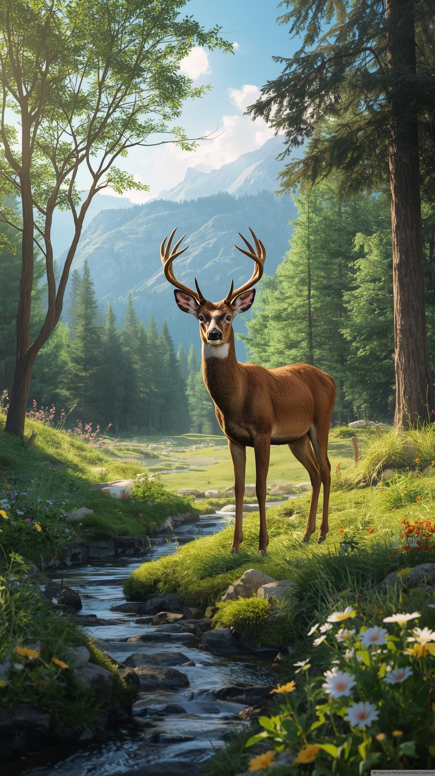 Deer In Nature Wallpaper