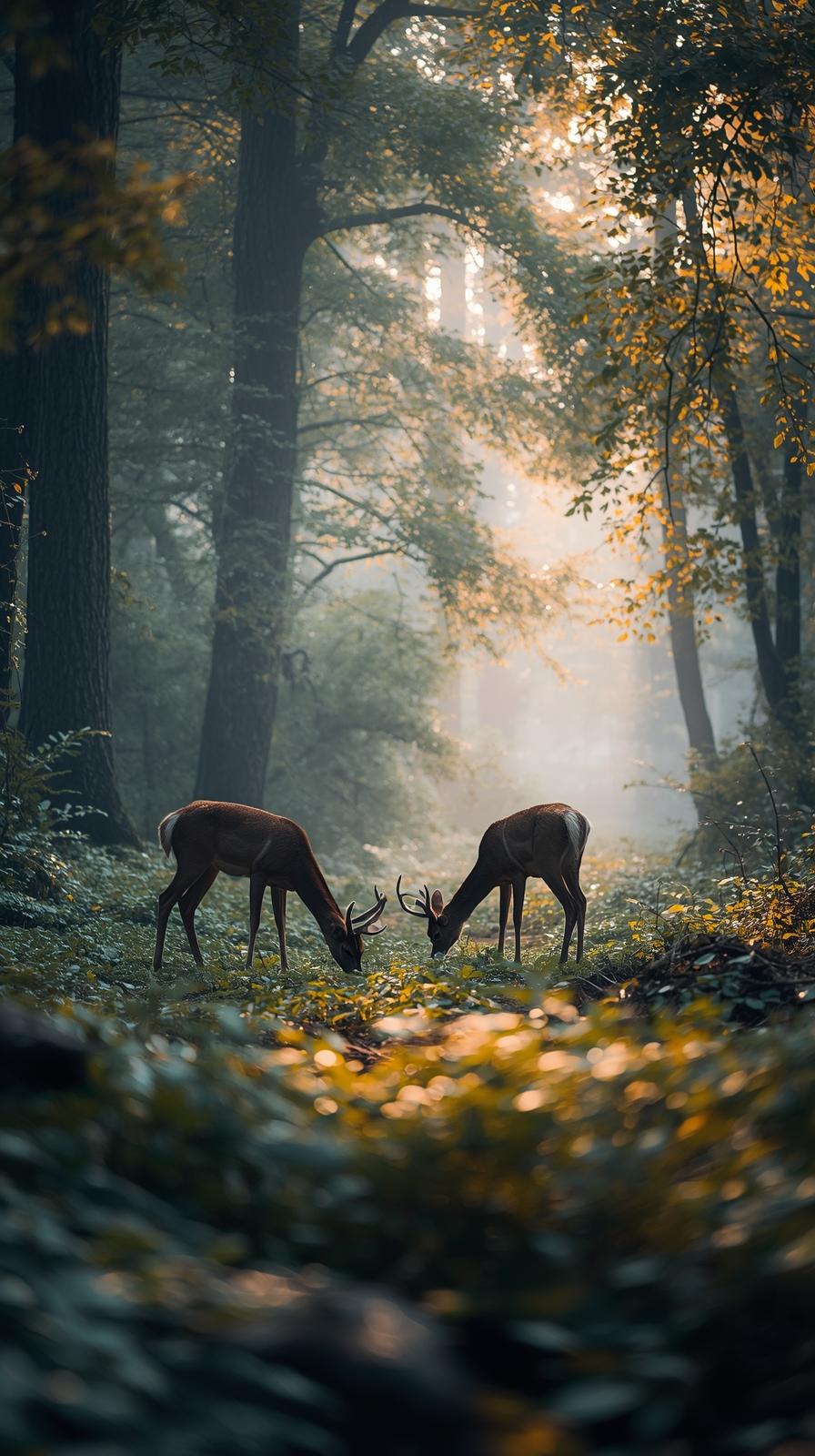 Deers In Nature Wallpaper