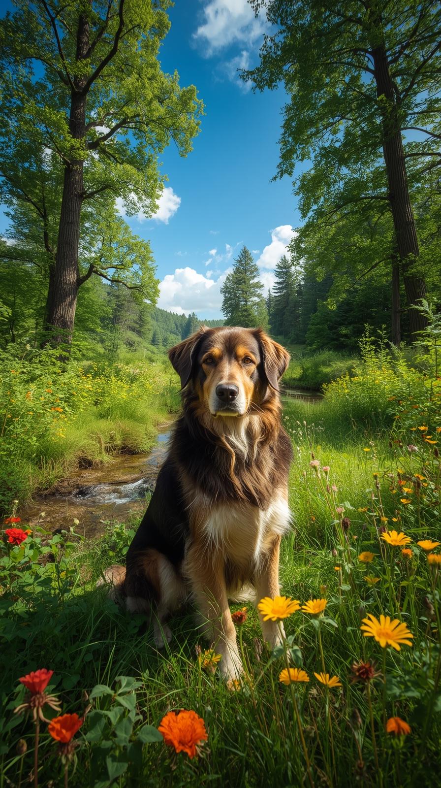 Dog In Nature Wallpaper