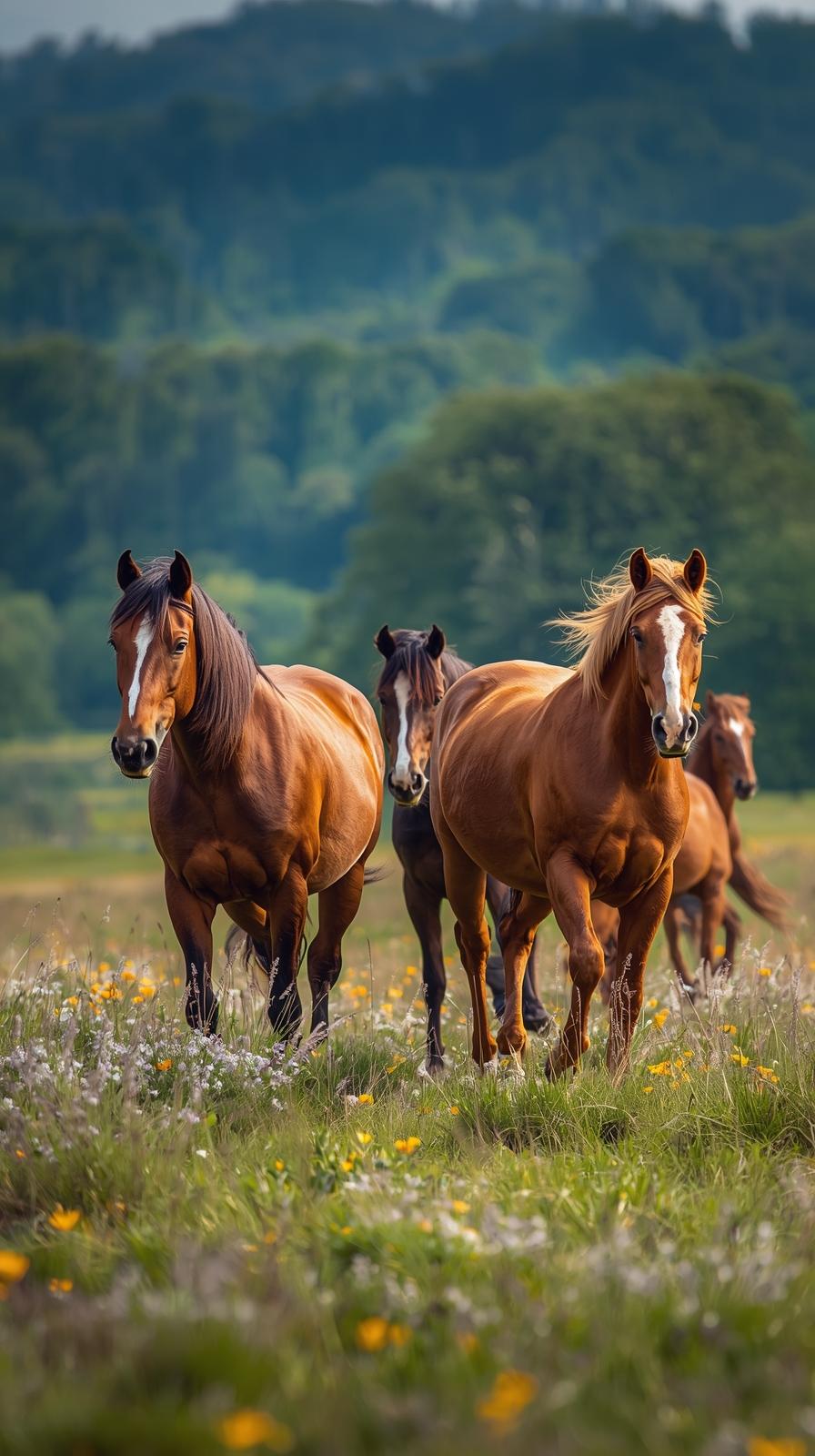 Horses In Nature Wallpaper