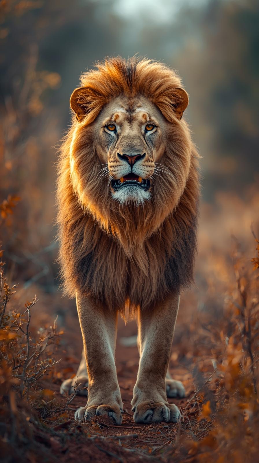 Lion In Nature Wallpaper
