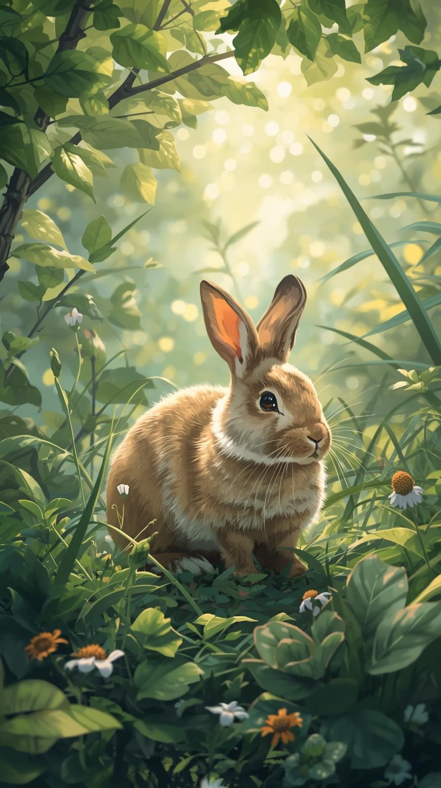 Rabbit In Nature Wallpaper