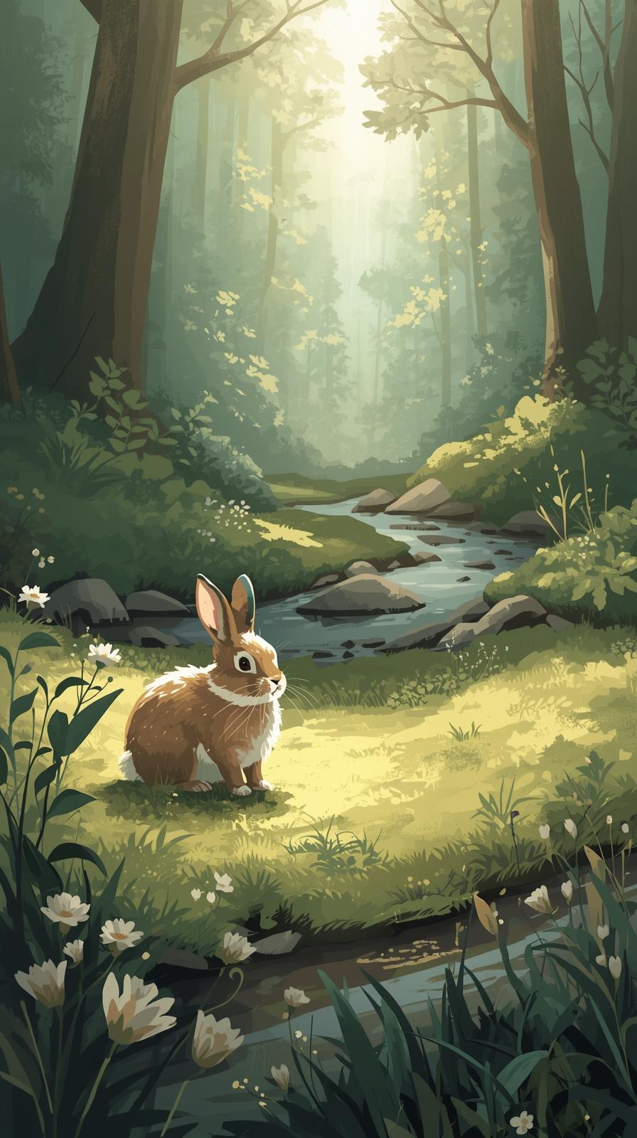 Rabbit In Nature Wallpaper