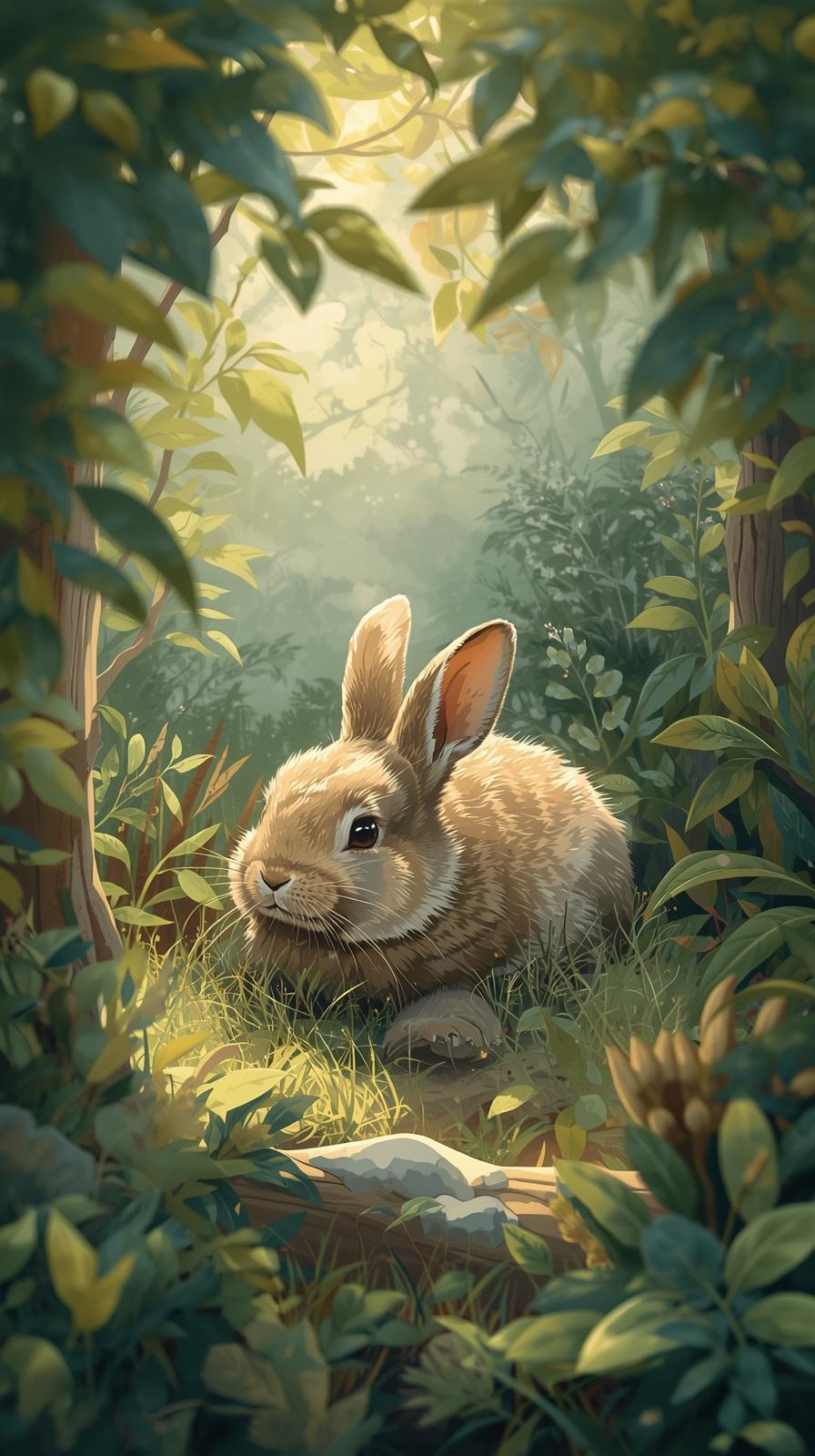 Rabbit In Nature Wallpaper
