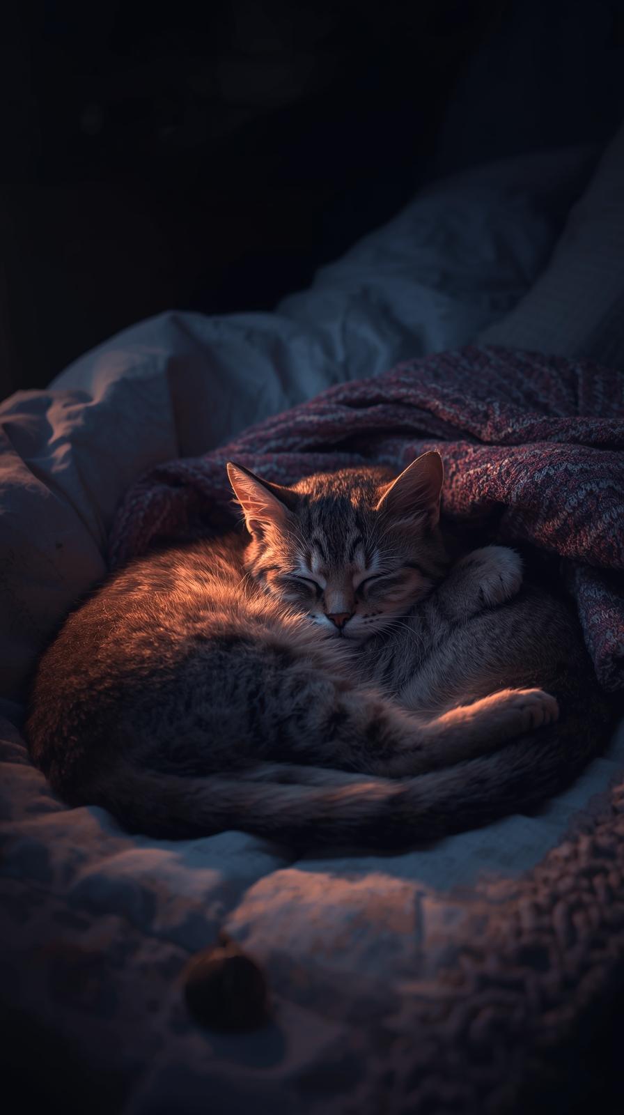 Sleeping Cat In House Wallpaper