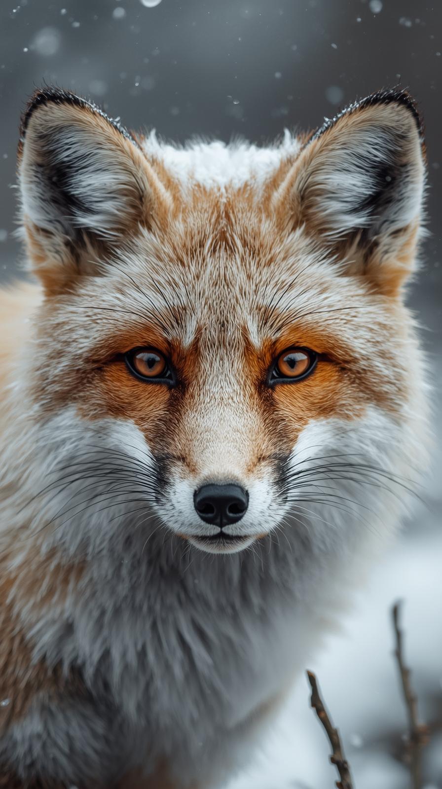 Snow Fox In Nature Wallpaper