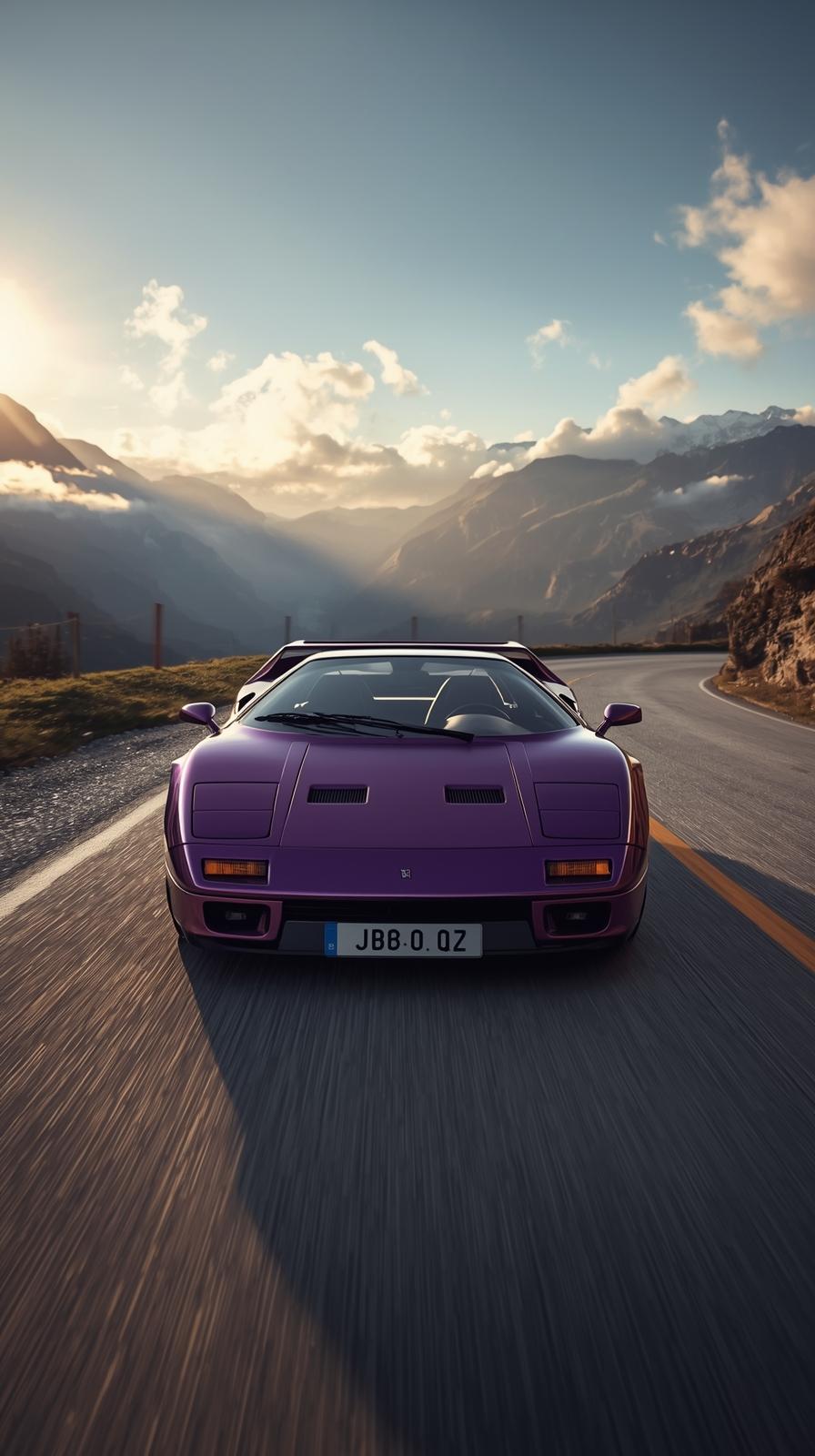 Pink Automotive Lighting Sports Car