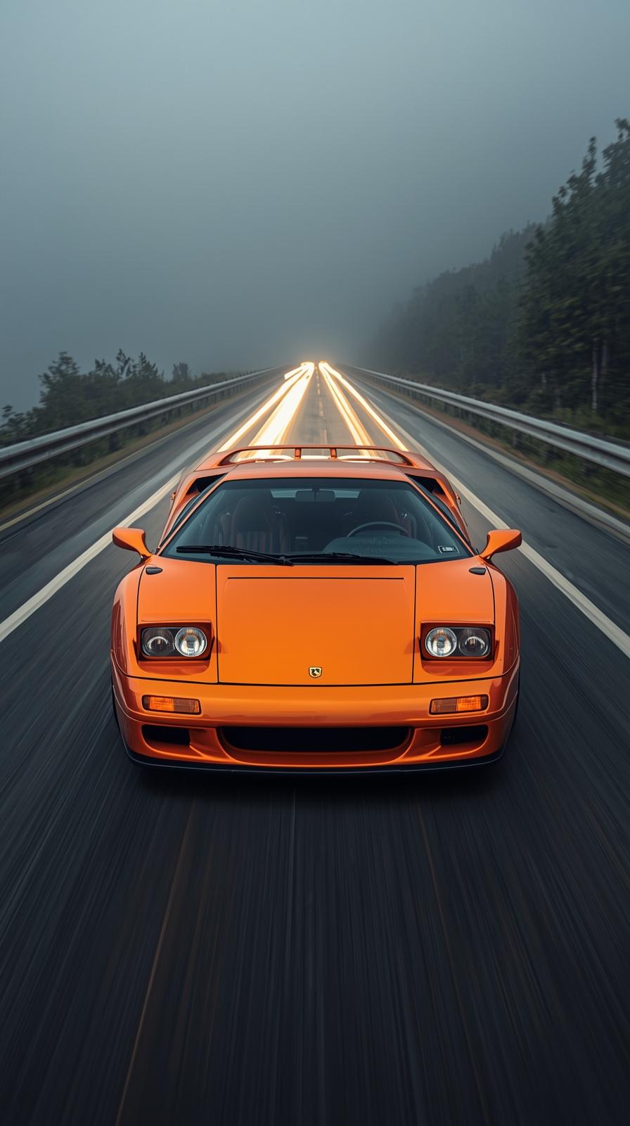 Orange Automotive Lighting Car