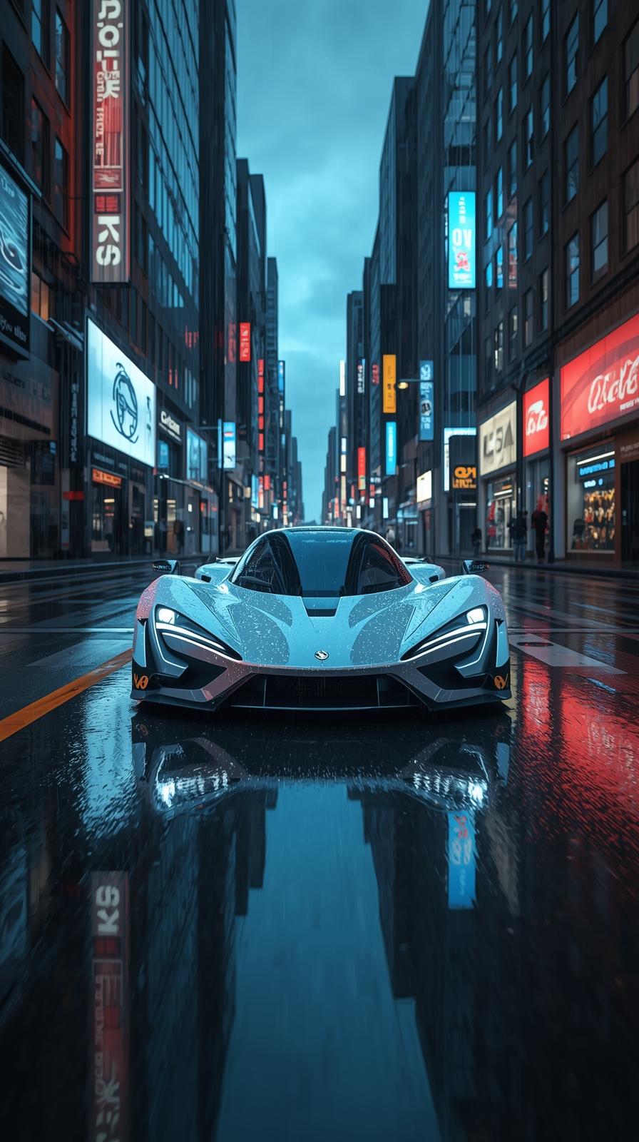 Gray Supercar Sports Car