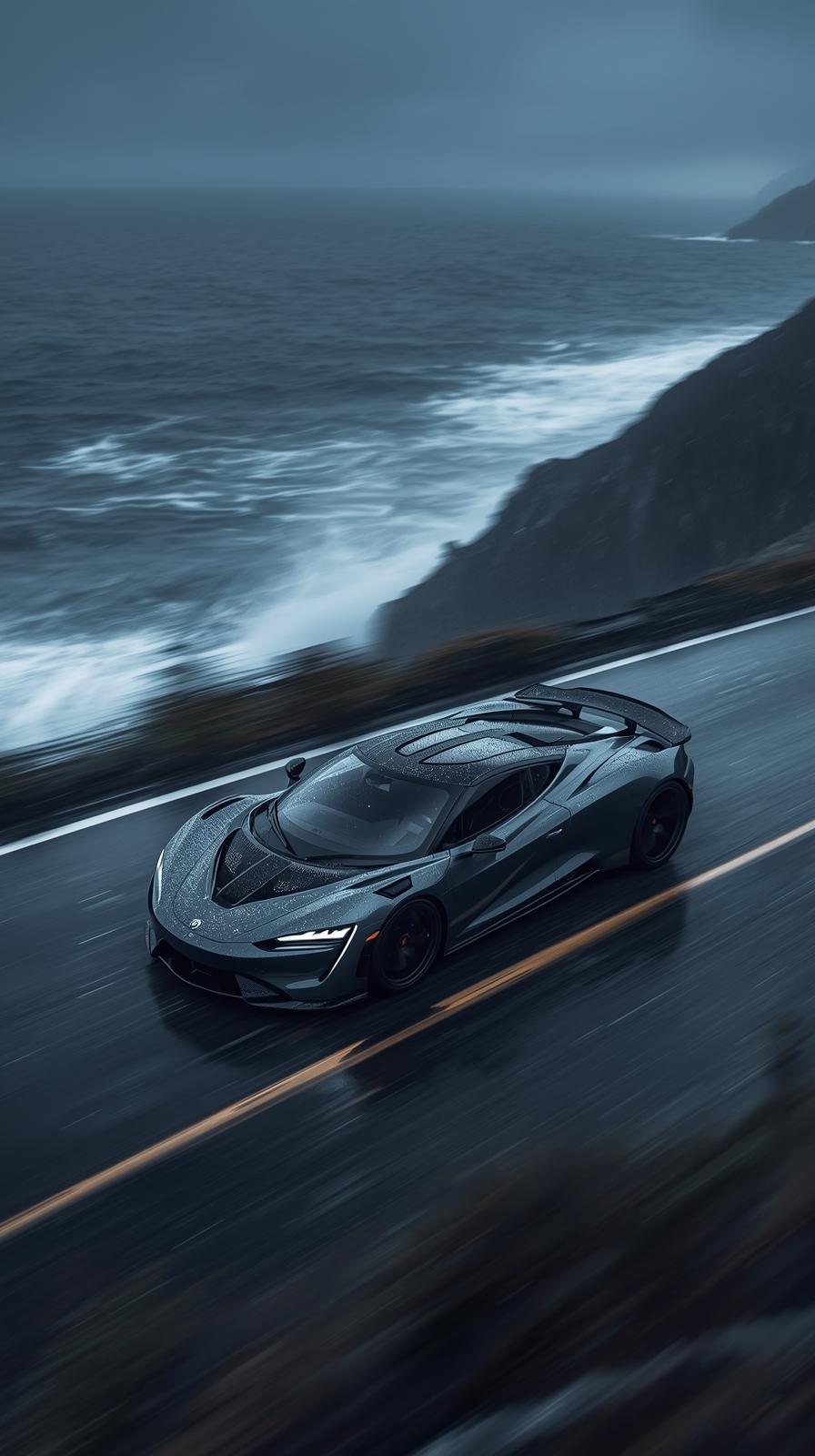 Gray Supercar Sports Car