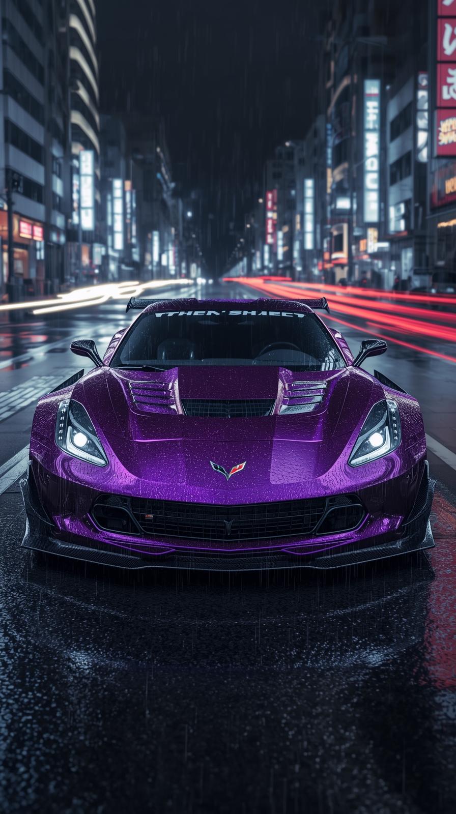 Purple Car Automotive Lighting