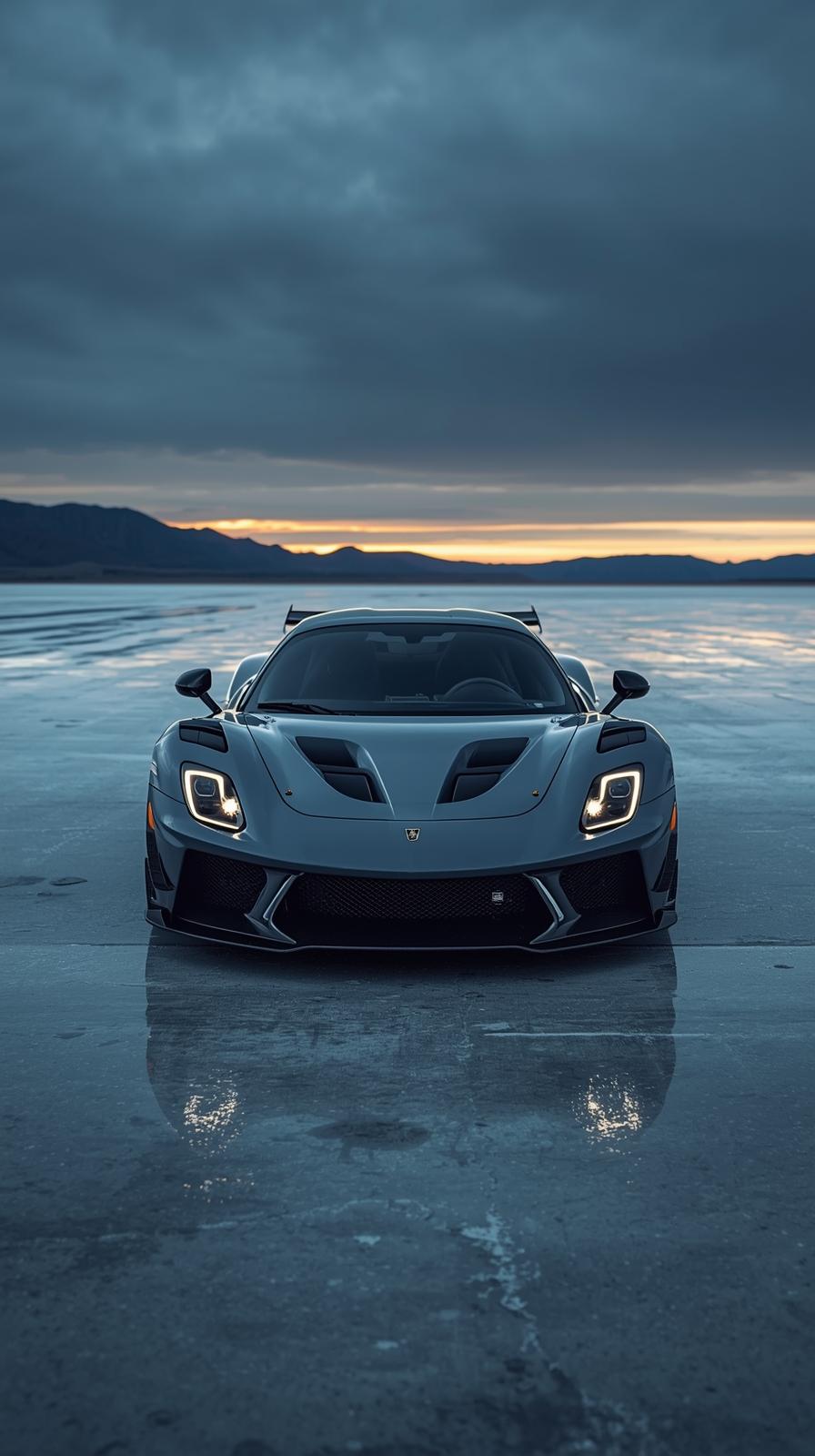 Gray Supercar Sports Car