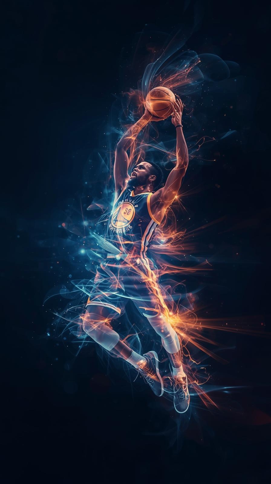 Stephen Curry Deep Three Release Freeze Frame Ball