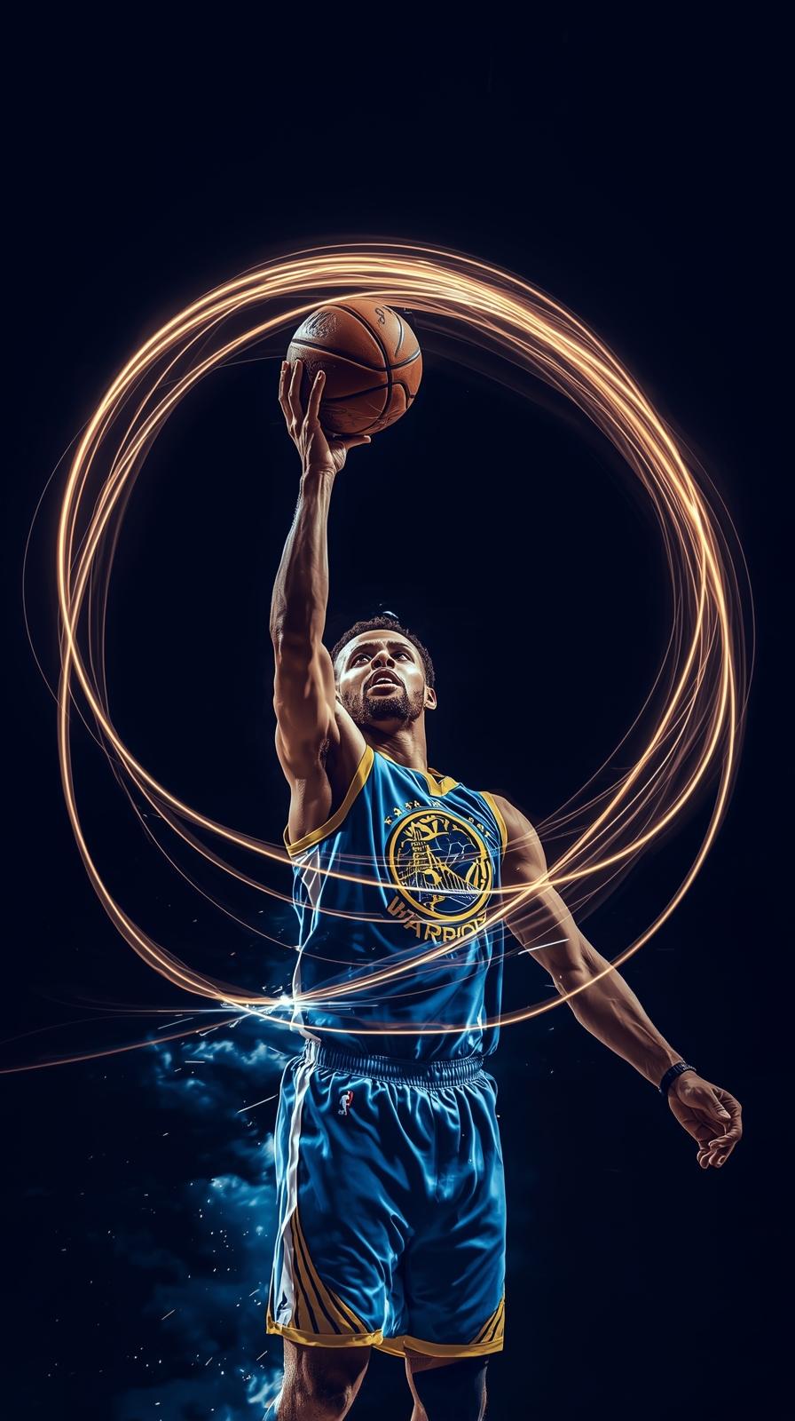 Stephen Curry Deep Three Release Freeze Frame Ball