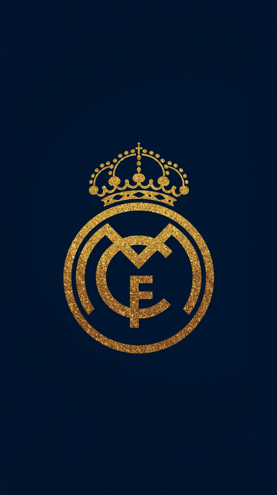 Real Madrid Minimalist Crown Motif Subtle Gold Shi