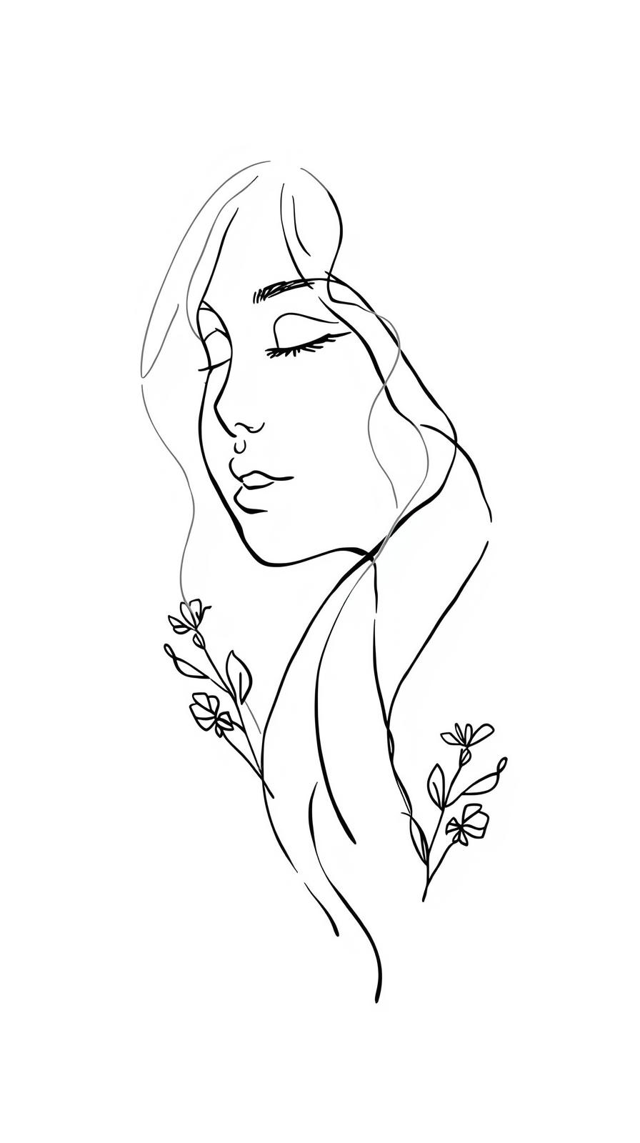 Boho Line Art Faces