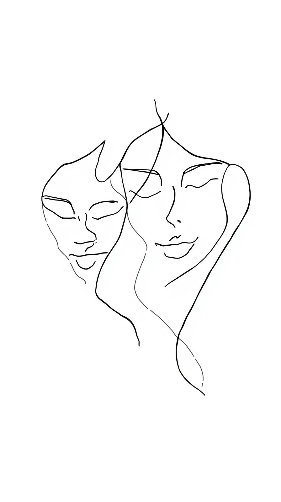 Boho Line Art Faces
