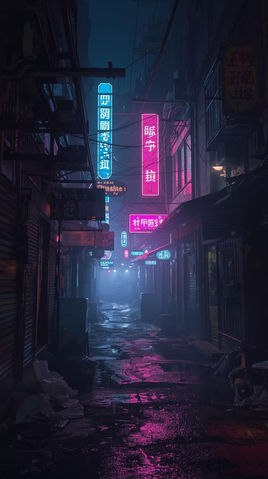 Cyberpunk Alley Lights