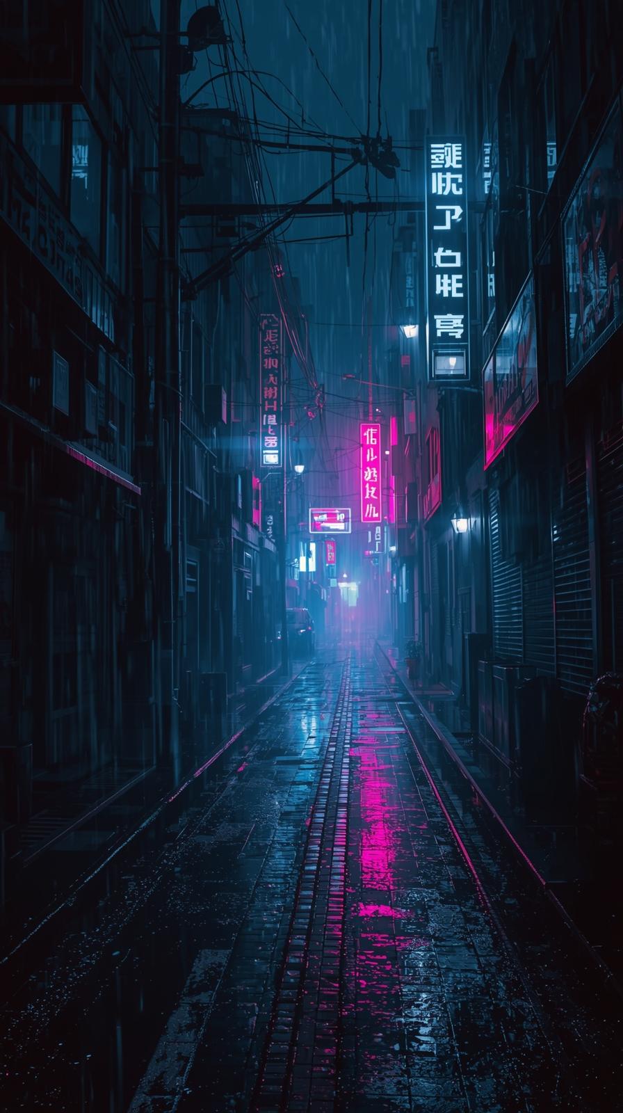 Cyberpunk Alley Lights