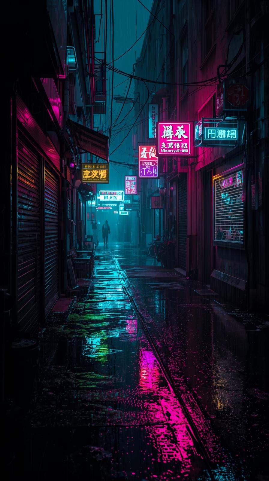 Cyberpunk Alley Lights