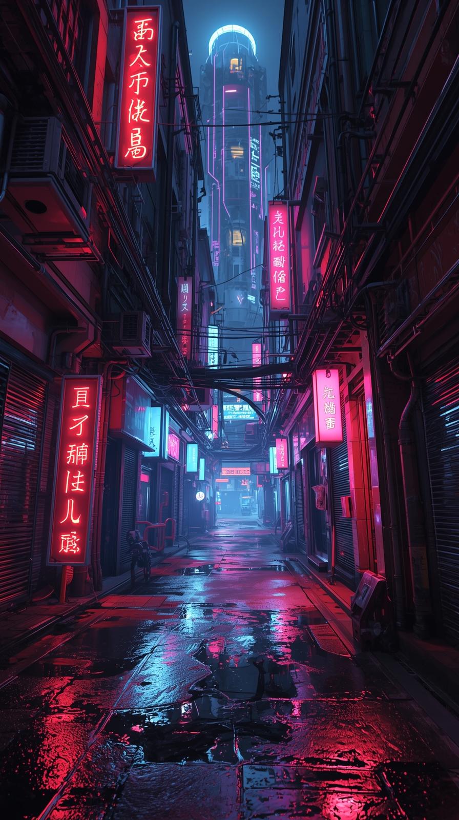 Cyberpunk Alley Lights