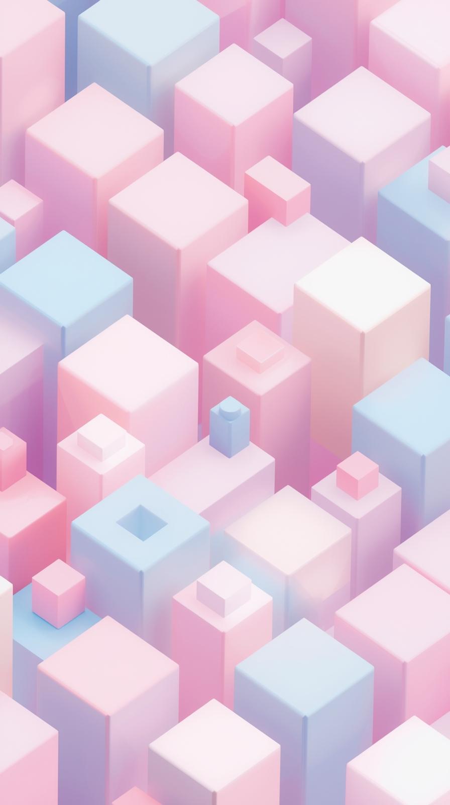 Isometric Pastel CubesIsometric Pastel Cubes