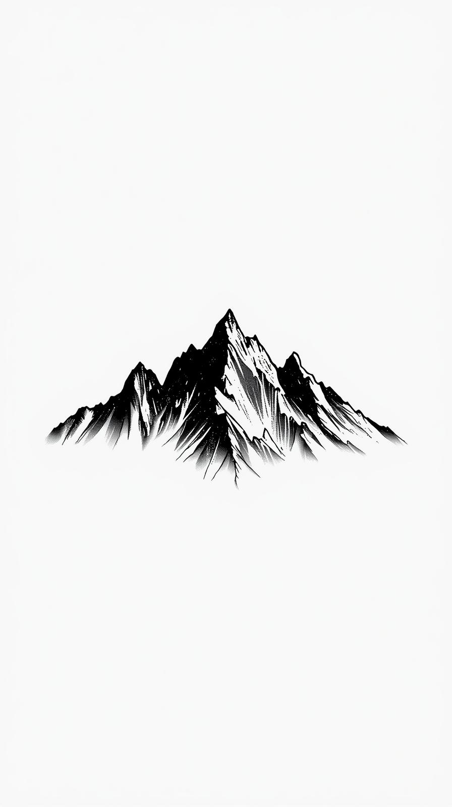 Monochrome Mountain Silhouette