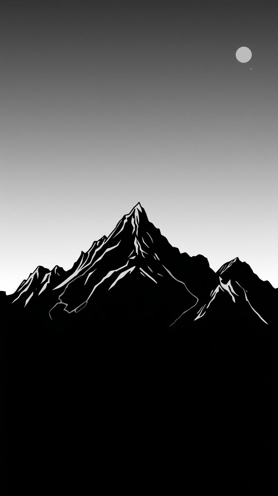 Monochrome Mountain Silhouette