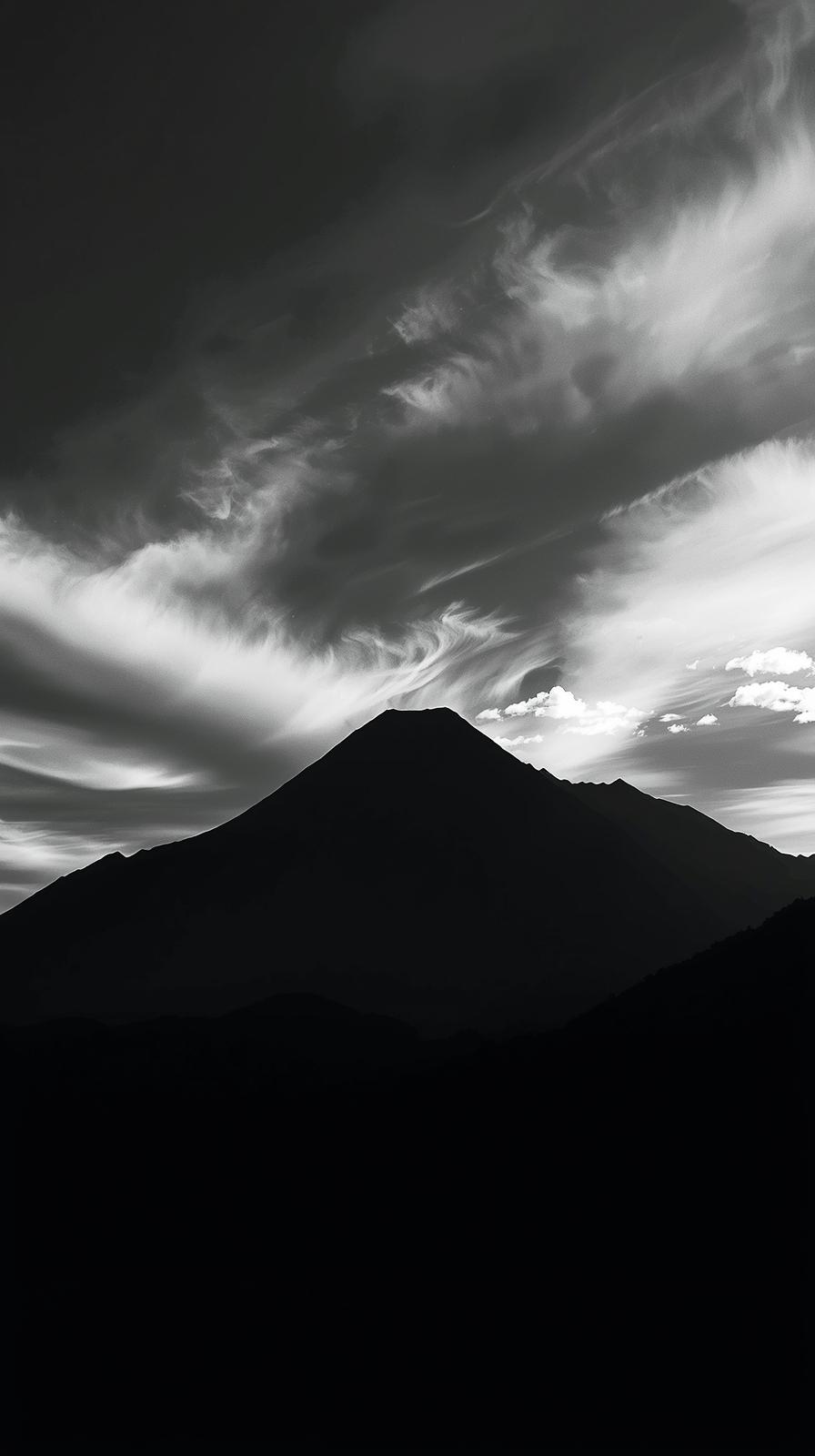 Monochrome Mountain Silhouette