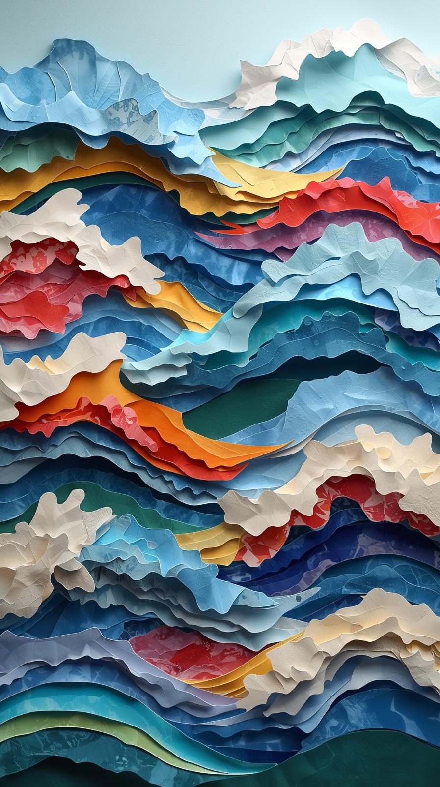 Paper Cutout Waves