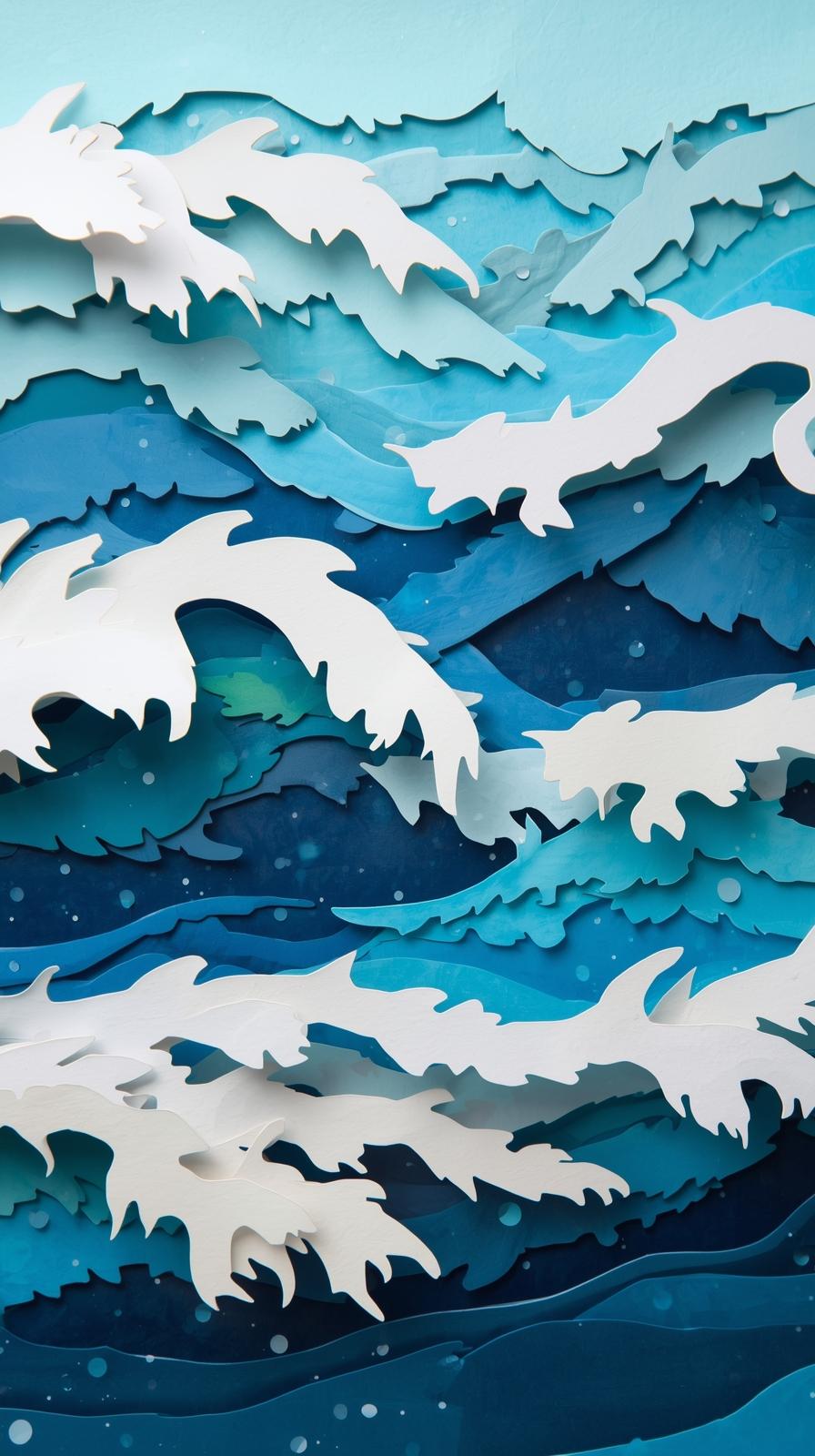 Paper Cutout Waves