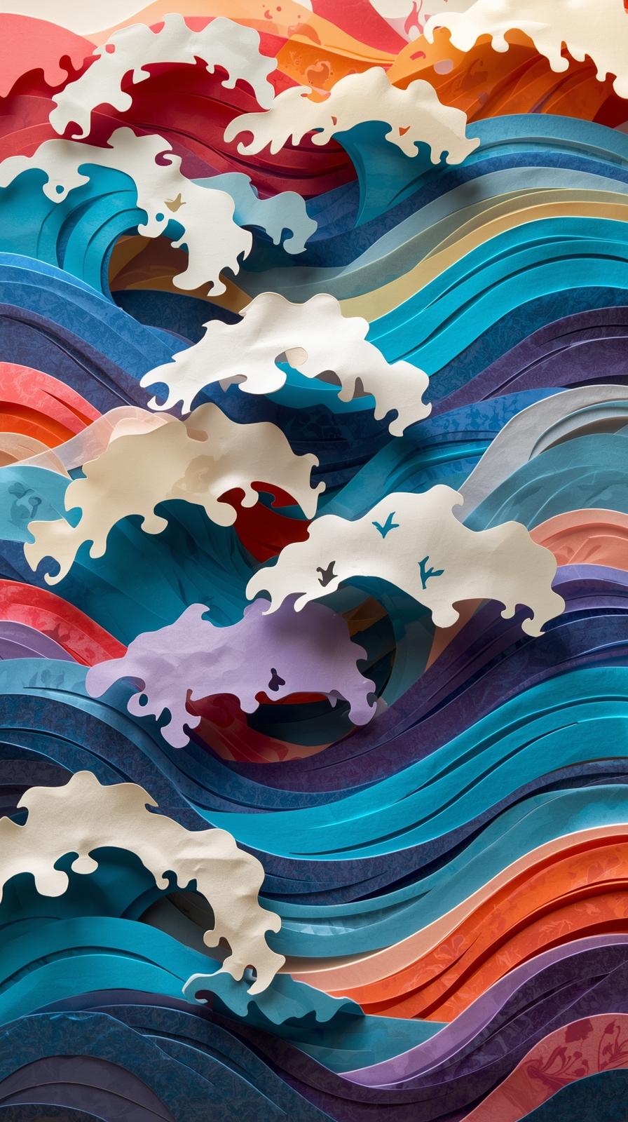 Paper Cutout Waves