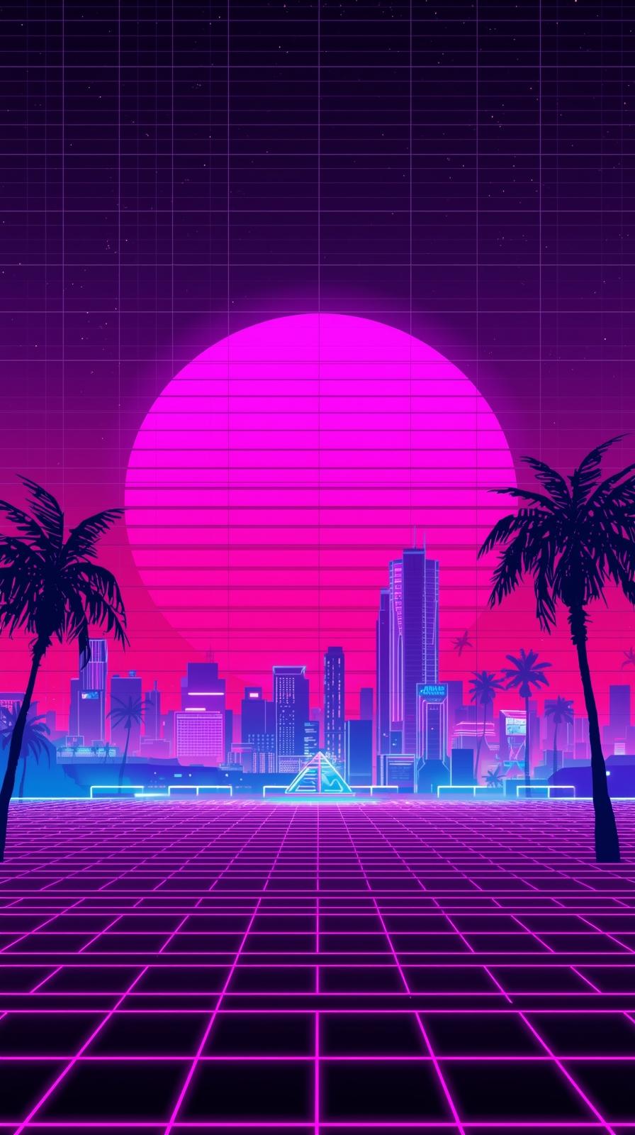 Retro Vaporwave Skyline