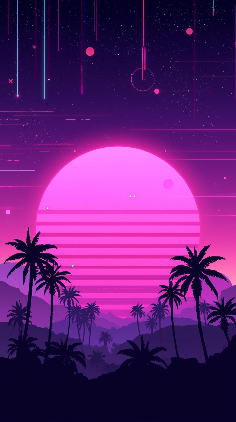 Retro Vaporwave Skyline