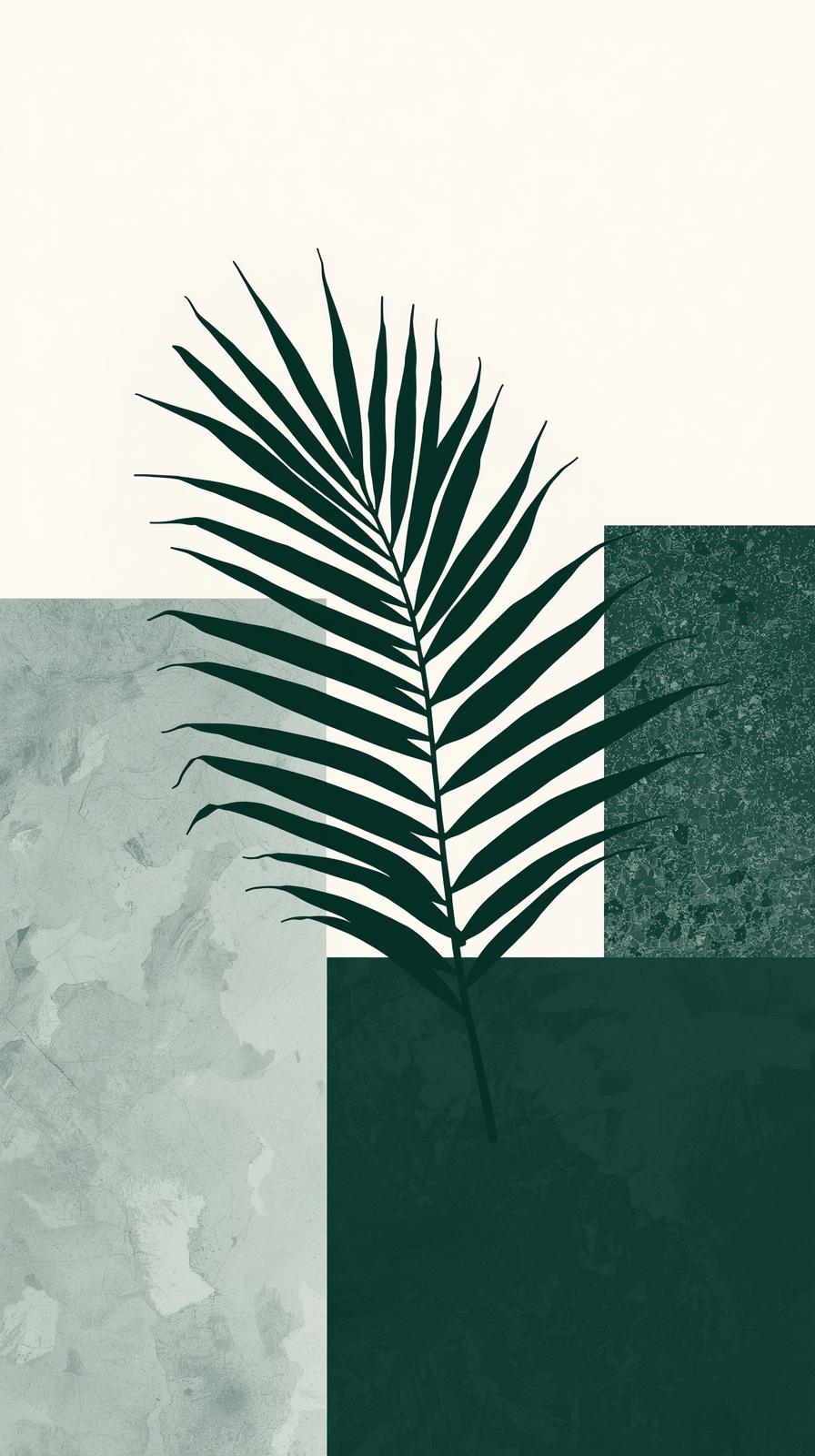 Tropical Leaf SilhouetteModern Bauhaus Blocks