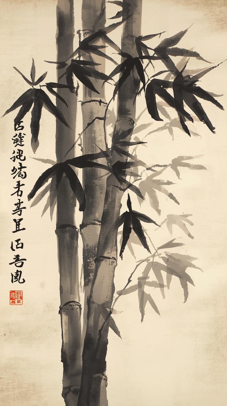 Vintage Postcard SunSumi E Bamboo Strokes