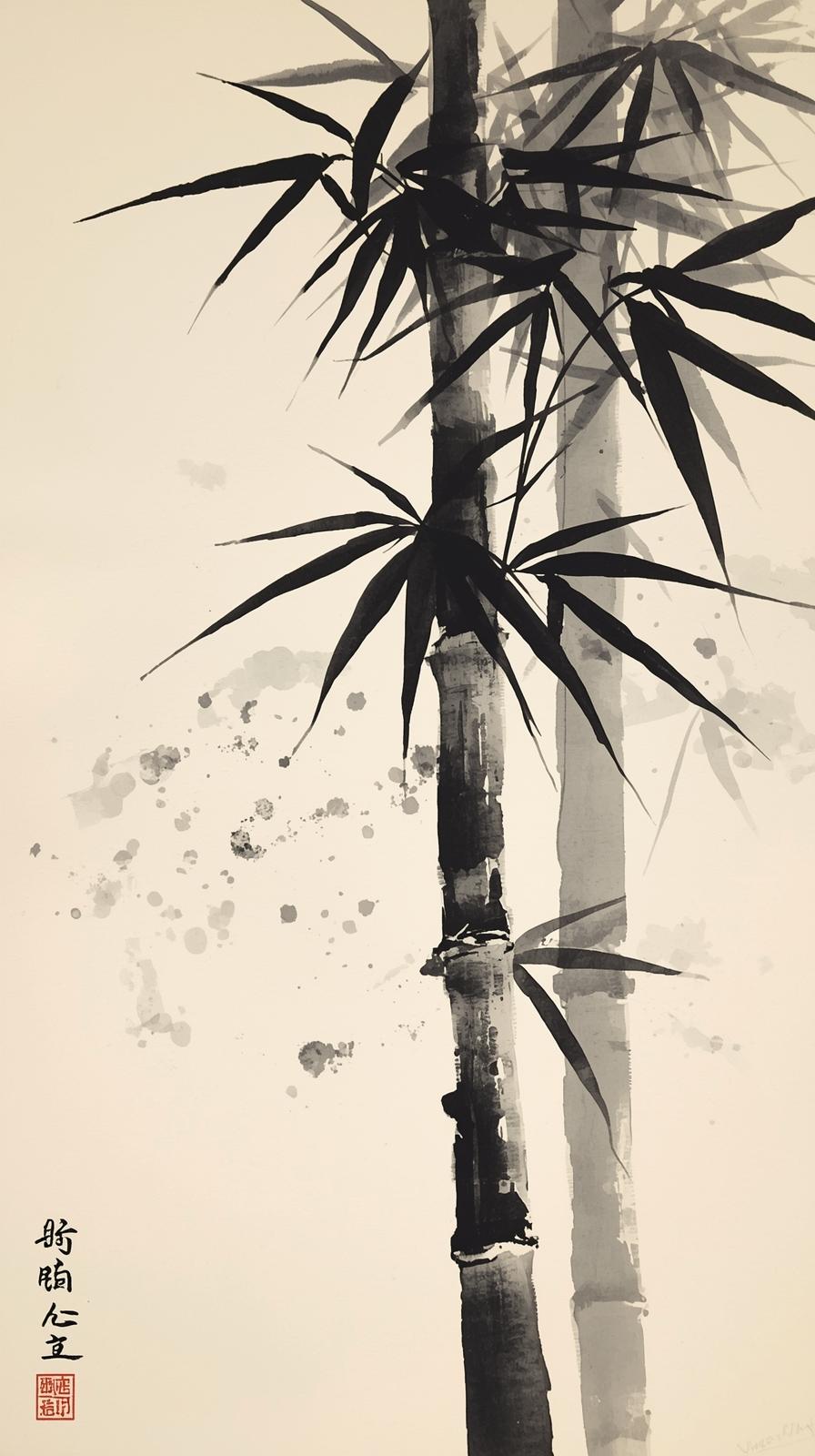 Vintage Postcard SunSumi E Bamboo Strokes