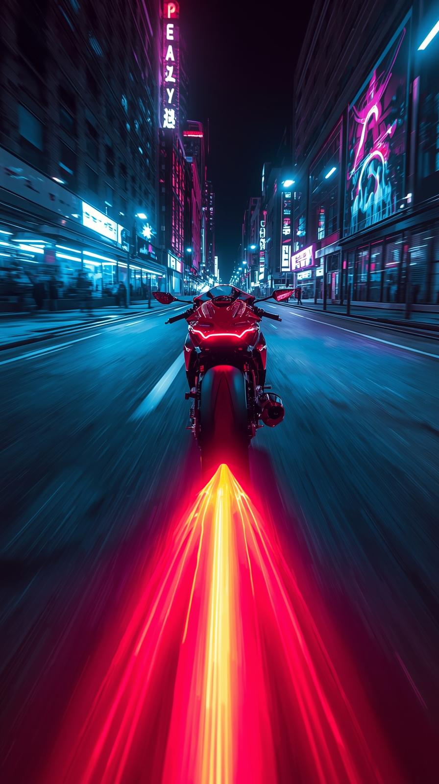 Akira Red Bike Neon Trail