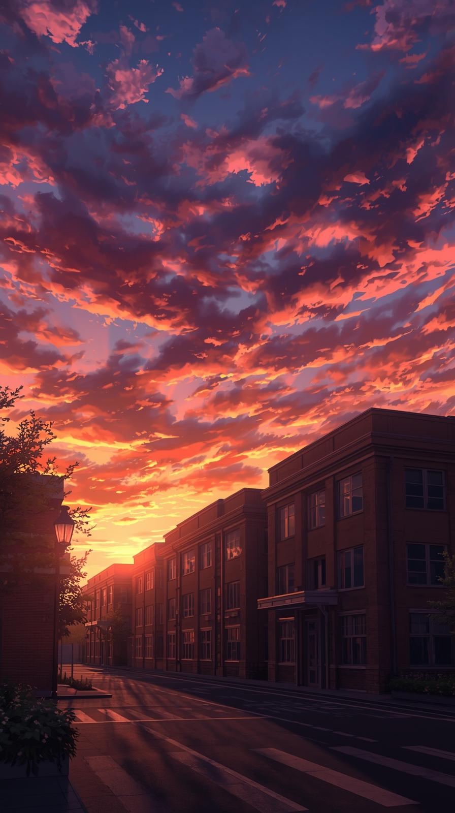 Angel Beats Afterlife School Sunset