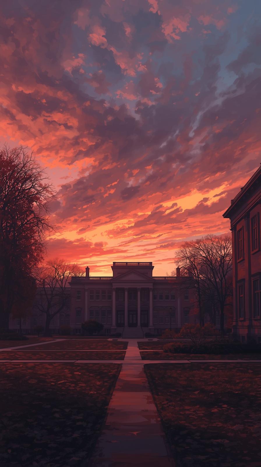 Angel Beats Afterlife School Sunset