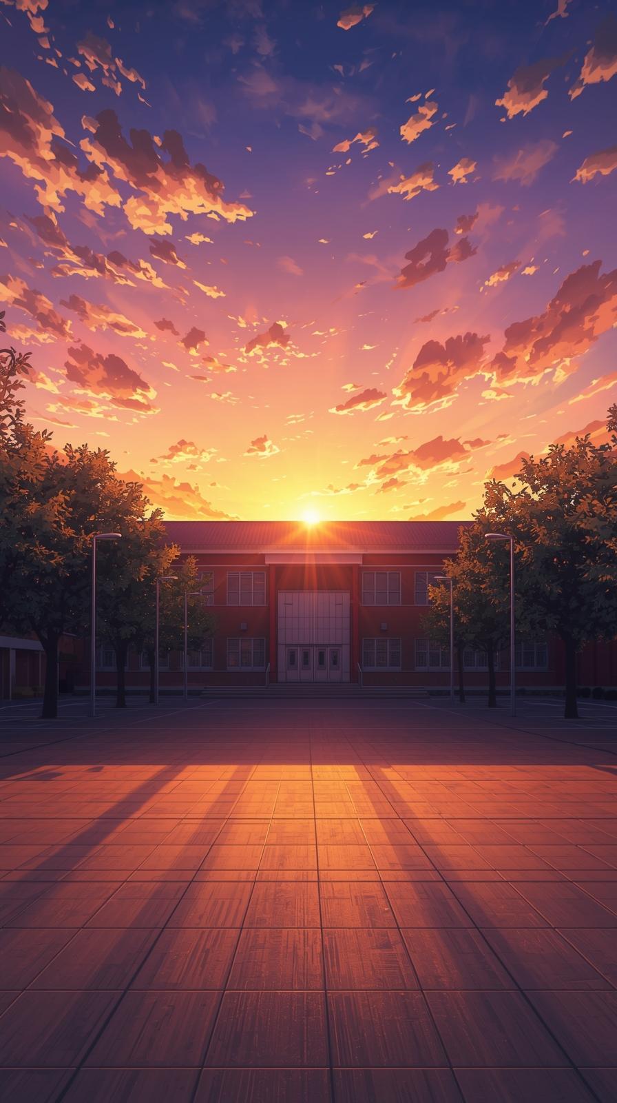 Angel Beats Afterlife School Sunset