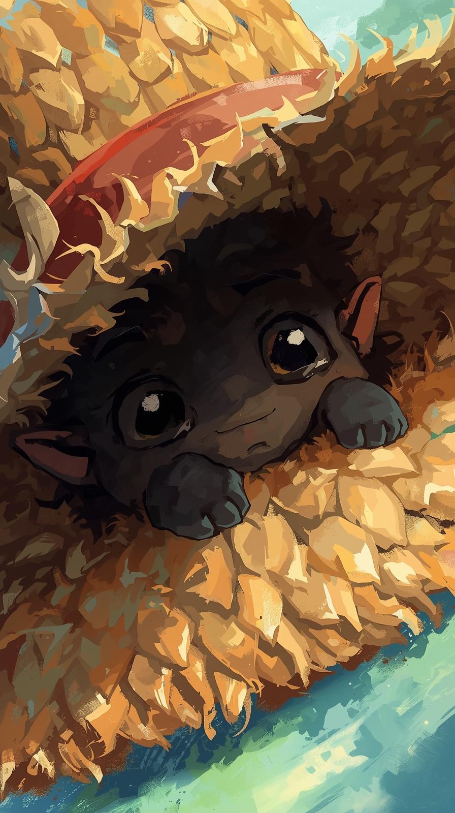 Ghibli Soot Sprites TOne Piece Straw Hat Close Upr