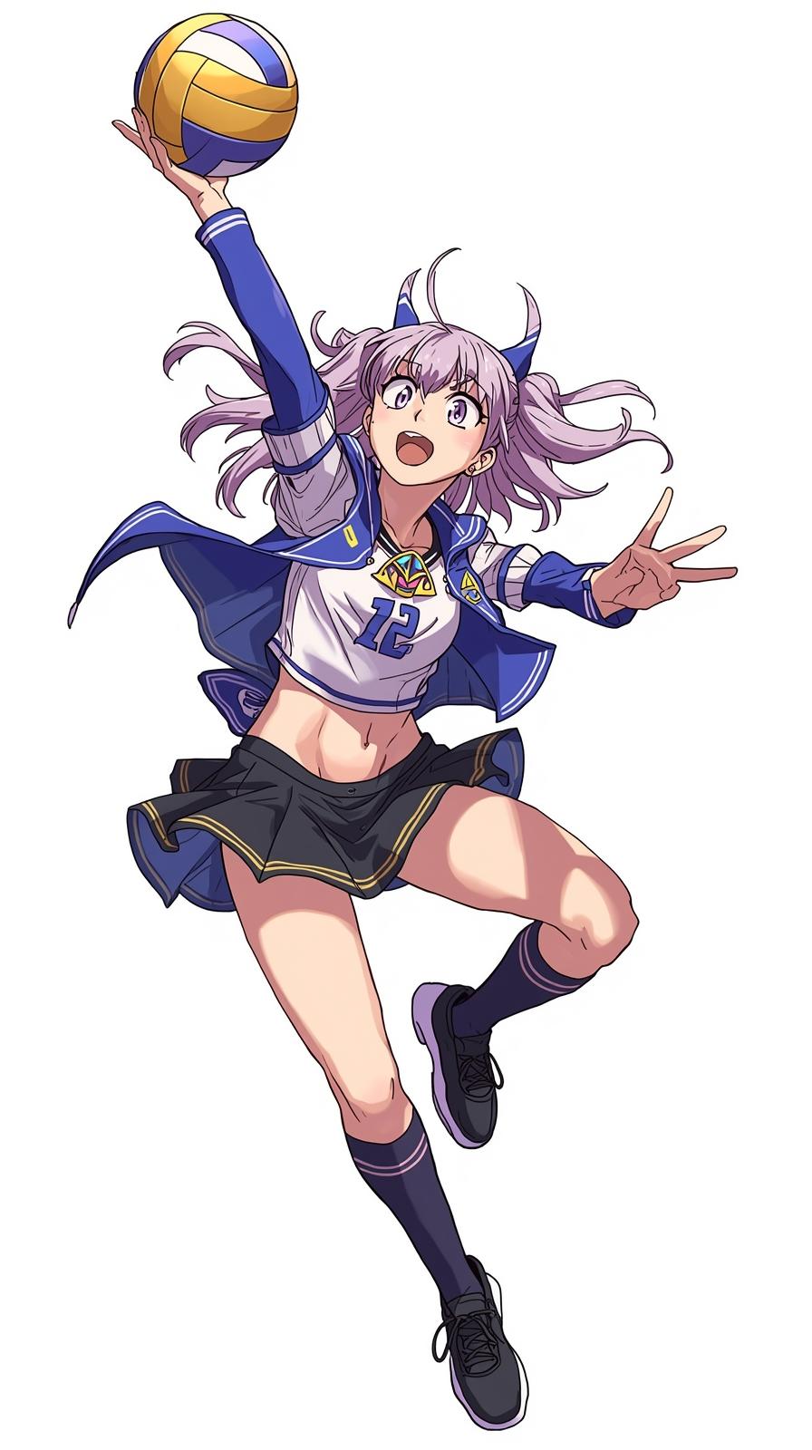 Violet Evergarden LeHaikyuu Volleyball Jump Freeze